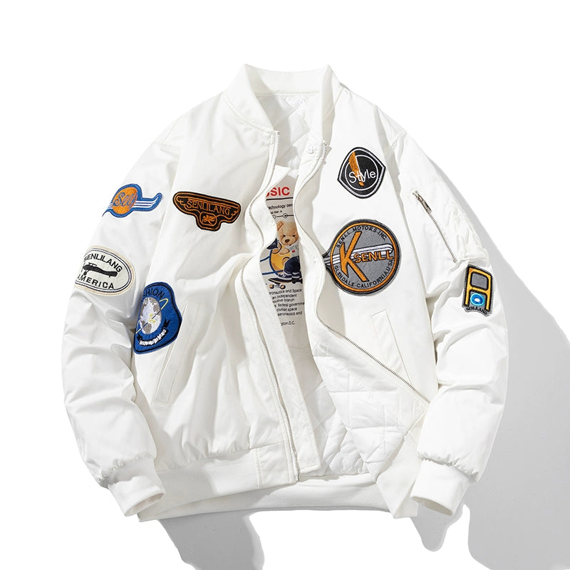 Retro Locomotive Bomber Jacket – Thickened Baseball Style (Unisex)