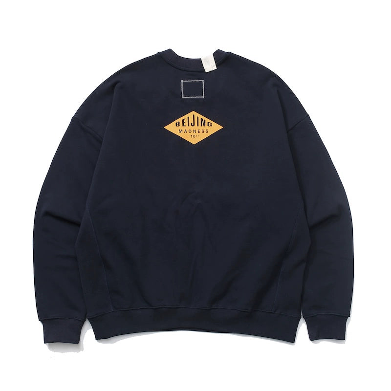 450g heavy round neck sweater print