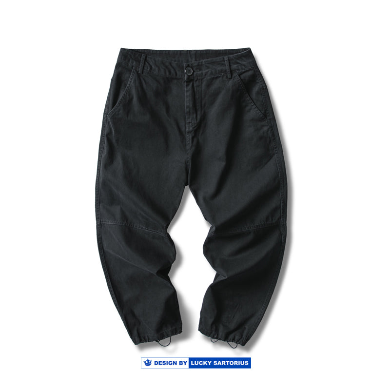 Japanese retro corduroy pocket stitching feet casual pants cotton cloth pants men's trend