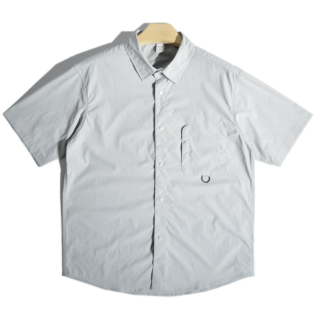 Summer thin quick-drying mountain outdoor functional wind pocket cargo short-sleeved shirt Japanese loose casual shirt men