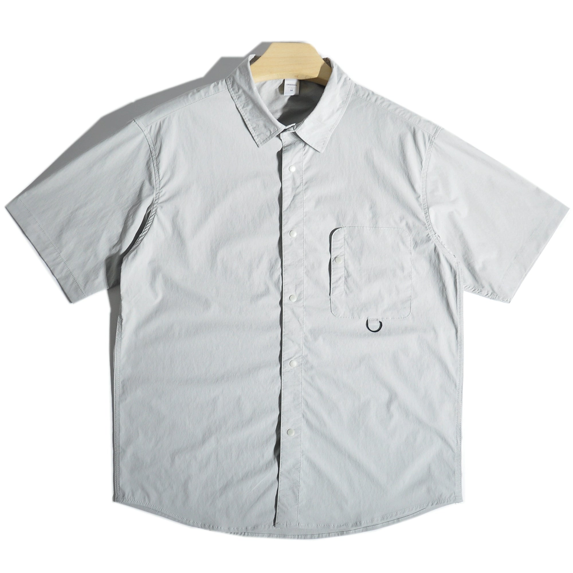 Summer thin quick-drying mountain outdoor functional wind pocket cargo short-sleeved shirt Japanese loose casual shirt men