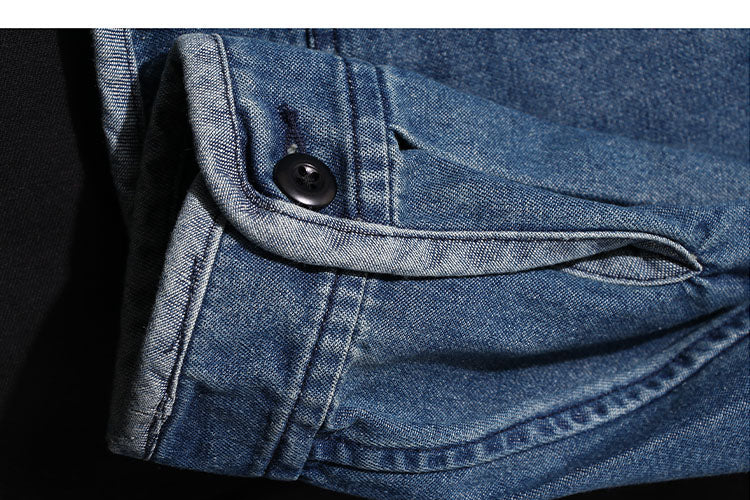 Japanese single foreign trade Japanese street Ami Kaji retro youth men's denim jacket autumn thin cotton jacket