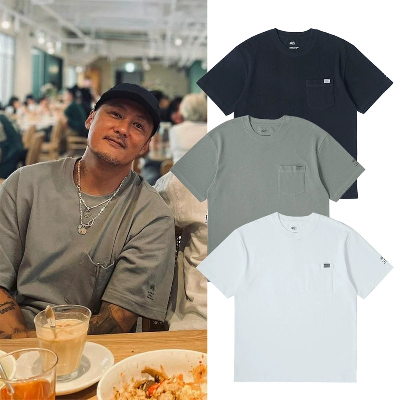 Short sleeve t-shirt summer round collar tooling pocket fashion brand 260g T-shirt