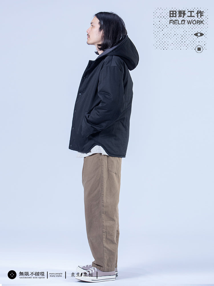 Q Infinite No Cycle No Closed D Original Men's Winter Hooded Slightly Loose Double-sided Short Padded Jacket