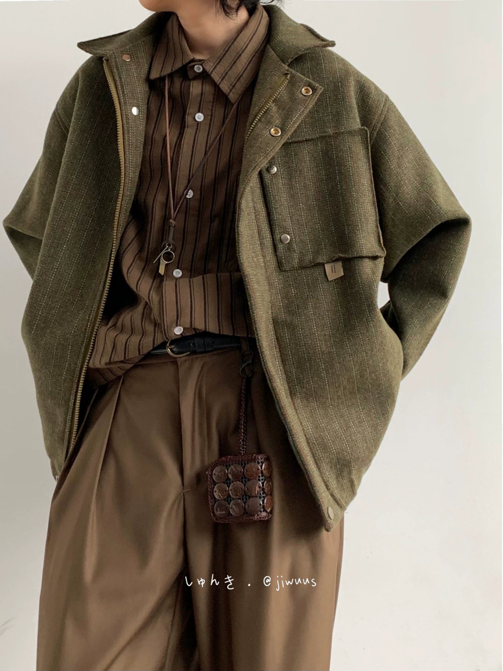 Japanese Retro Weave Cargo Jacket – Textured Spring-Style (Unisex)