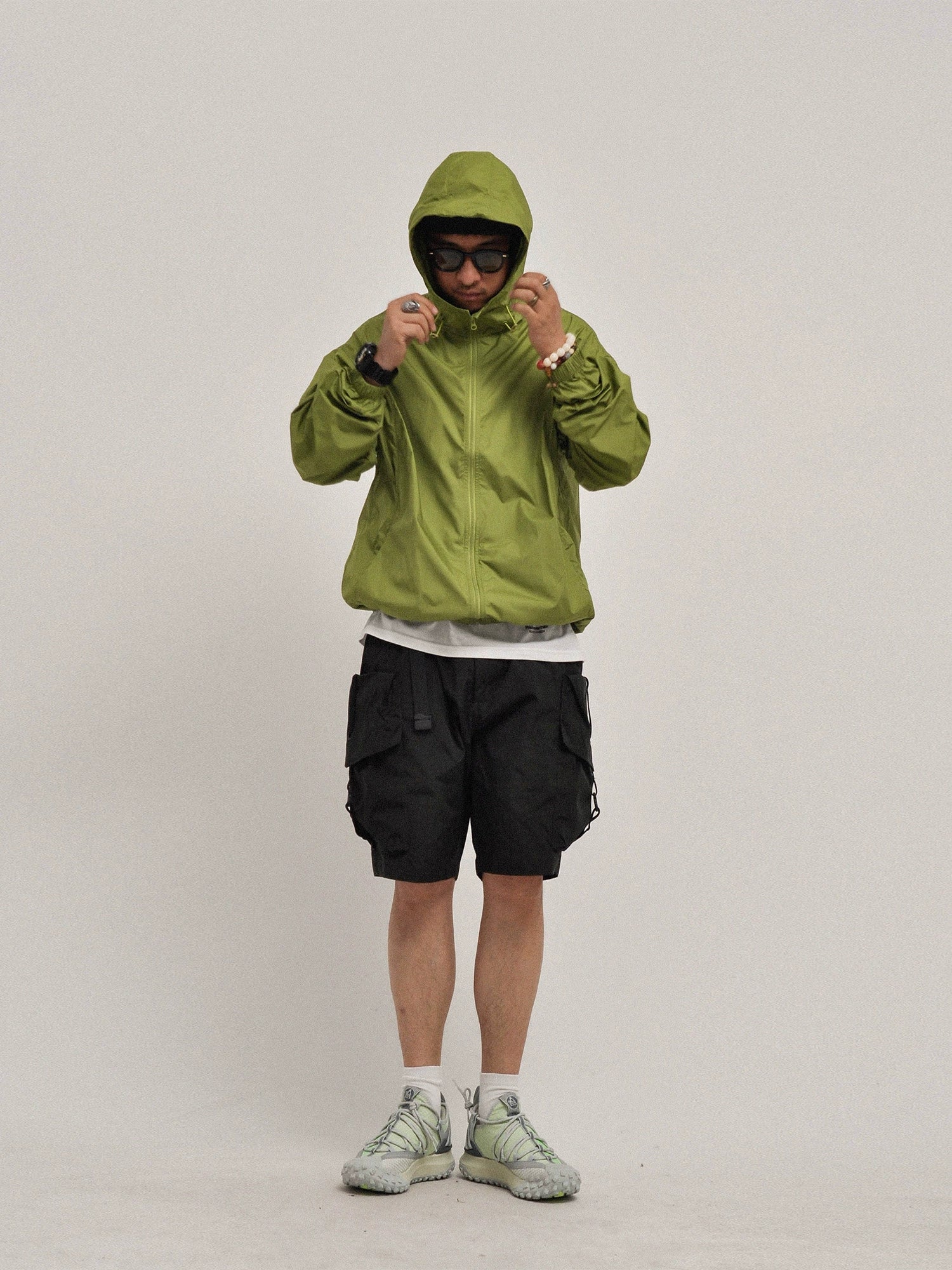 Summer function outdoor light breathable pure color loose hooded sunscreen clothes