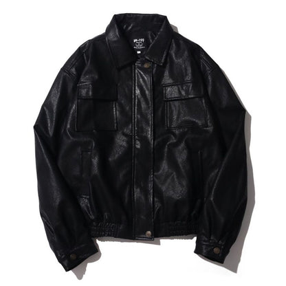 Vintage Moto Leather Jacket – Unisex PU Biker Brown Black