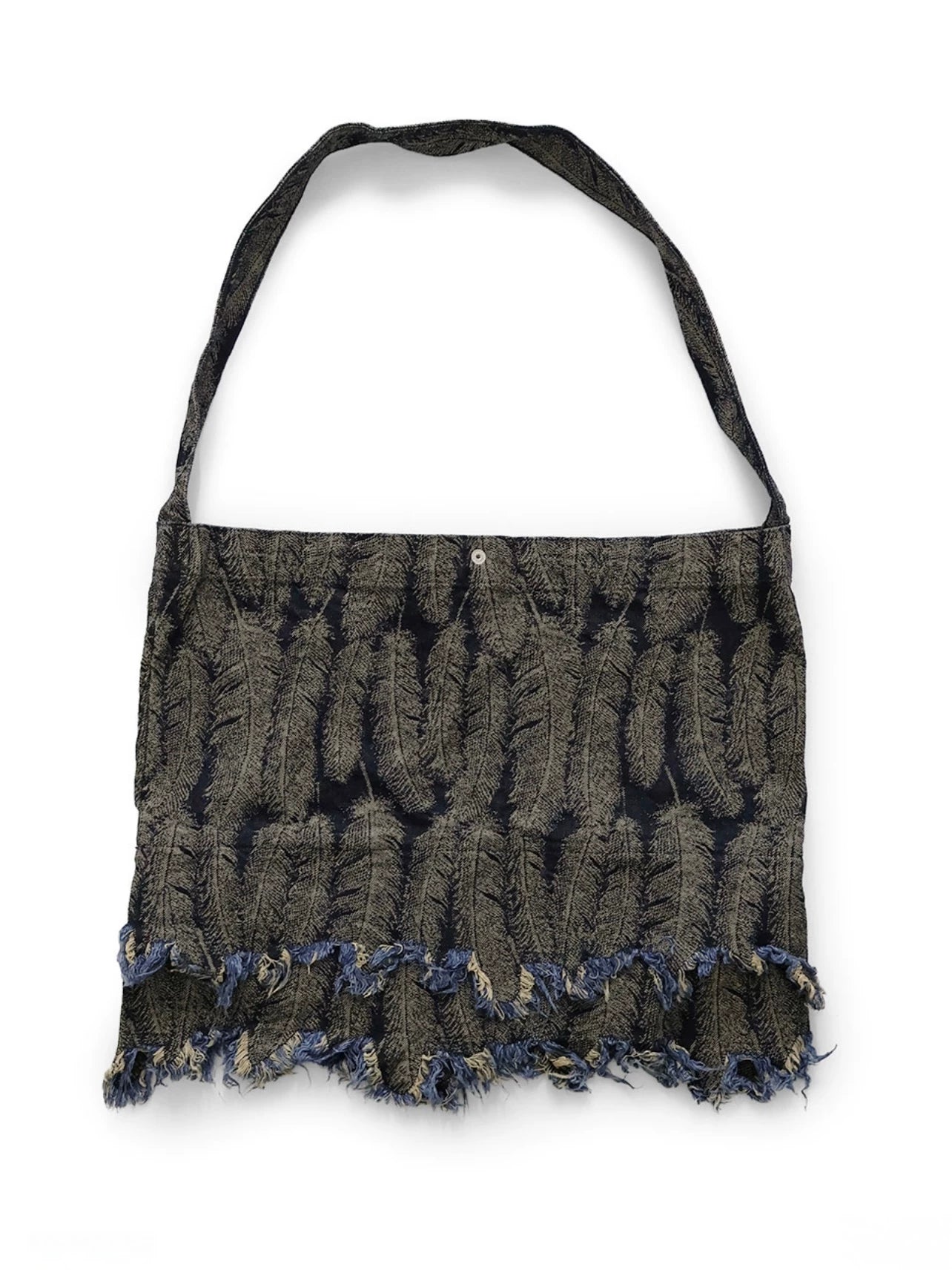 Japanese vintage casual feather tassel single-shoulder crossbody denim bag