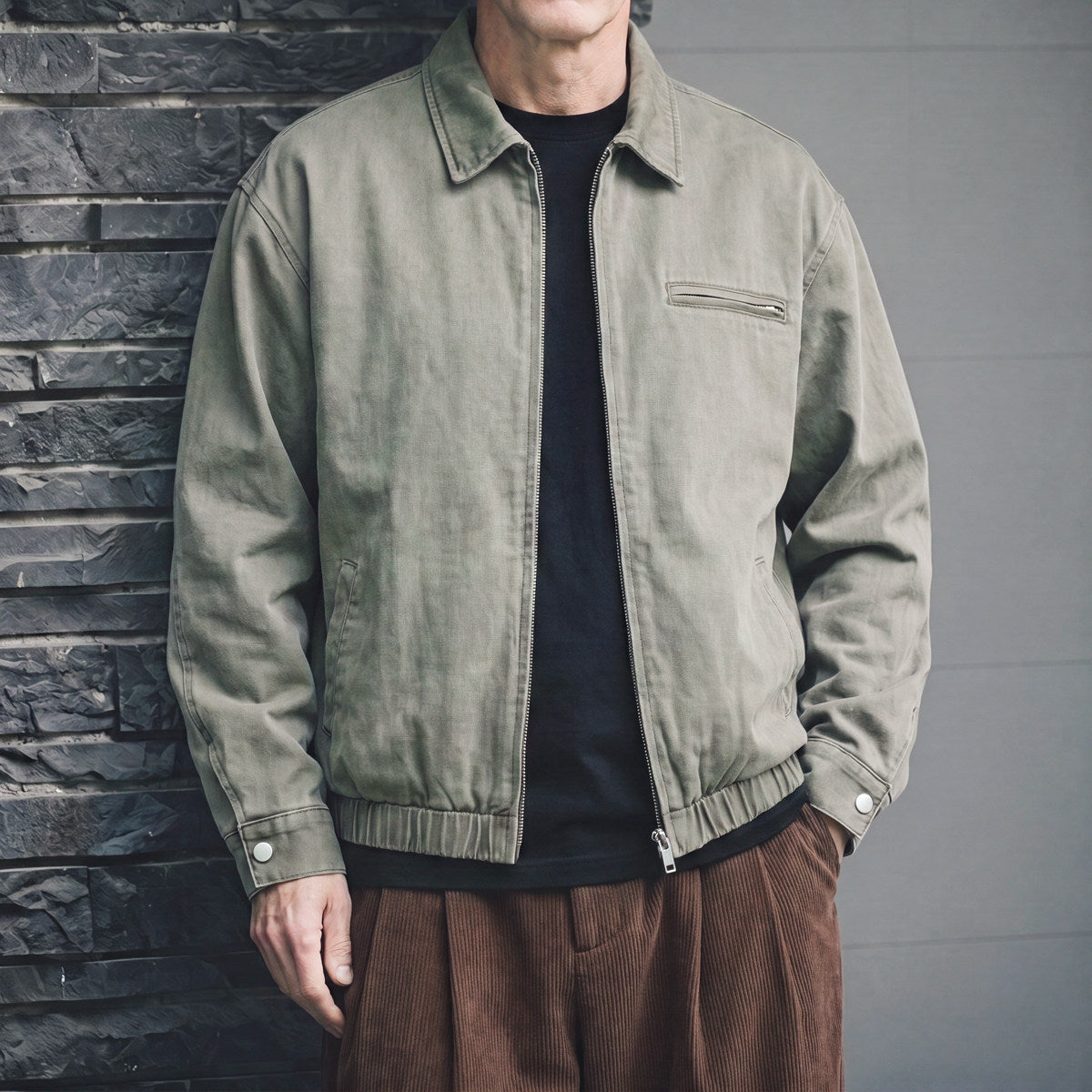 Detroit Utility Canvas Jacket – Men's Vintage Loose Workwear Trucker Jacket – Coats Jackets | japanese streetwear | vintage workwear | unisex | Yamalinclothes