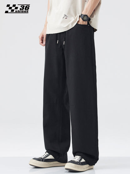 {{ Japanese Tencel Lyocell Loose Straight Cargo Pants – Cool Summer Slacks for Men – Japanese vintage | yamalin clothes | Yamalinclothes }}