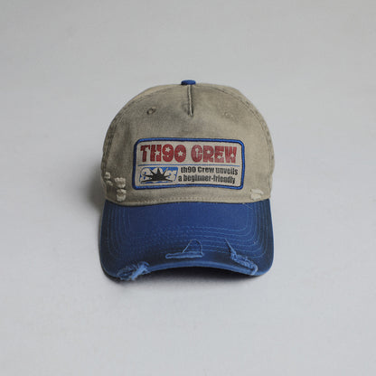 Distressed Trucker Baseball Cap – American Retro Cotton Geometric Unisex – cap | japanese streetwear | vintage workwear | unisex | Yamalinclothes