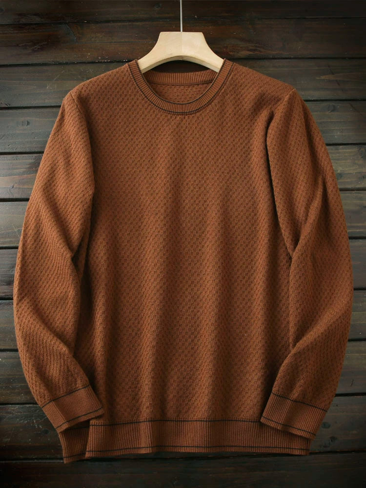 A small amount of goodies! Wool blend! Foreign trade tail goods men's autumn and winter round neck jacquard base knitwear sweater