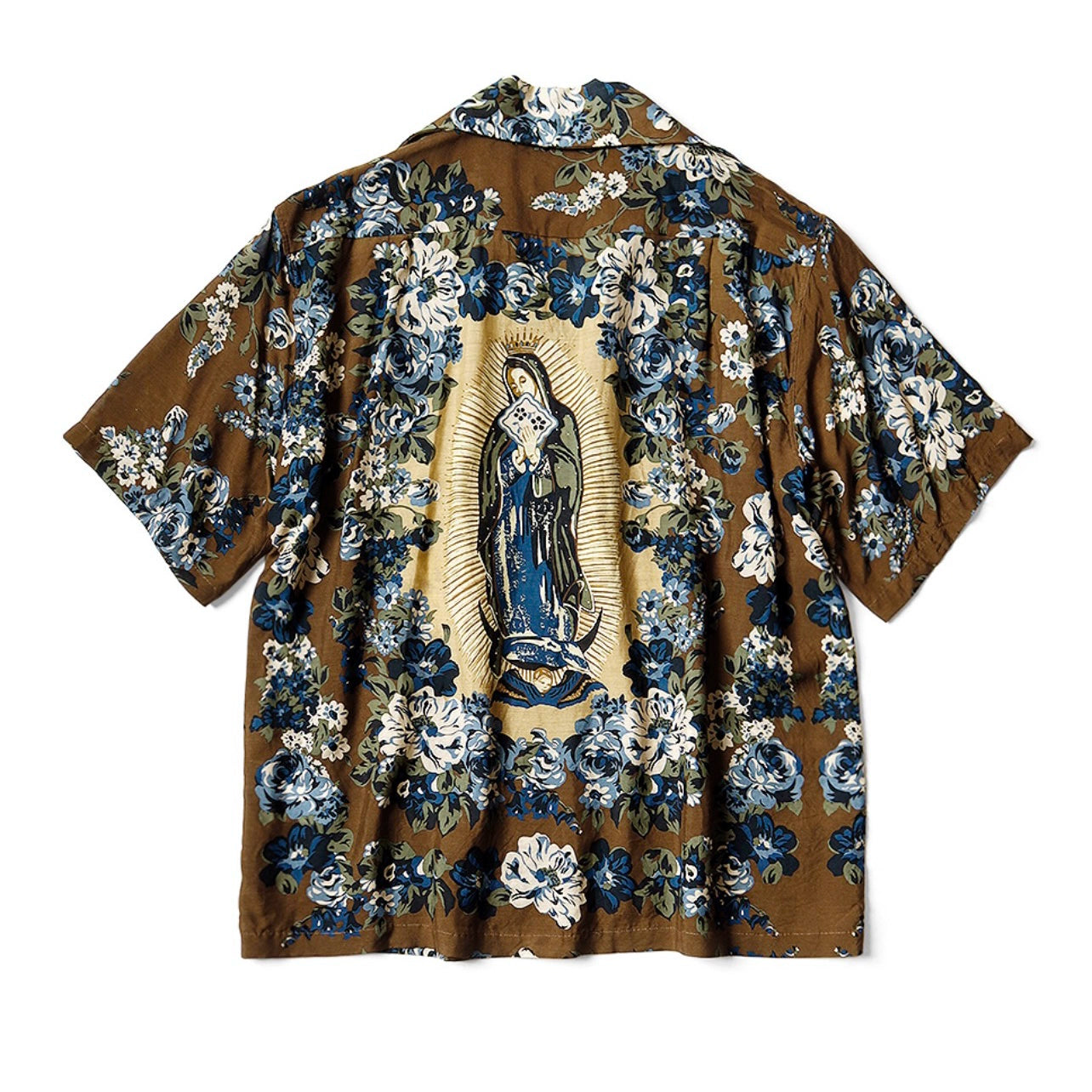 Japanese casual Hawaiian floral Madonna Cuban collar short-sleeved shirt
