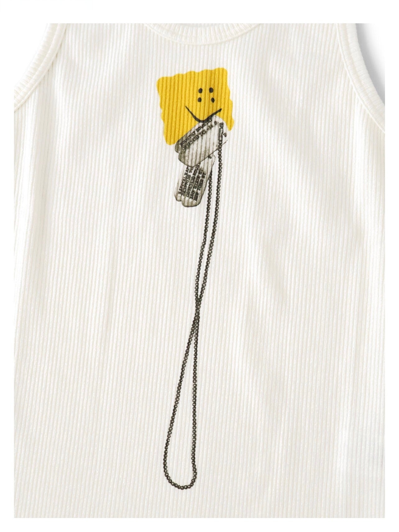 26SS Japanese Casual Smiley Face Cookie Print Sleeveless Vest T-shirt | Japanese vintage | yamalin clothes | Yamalinclothes