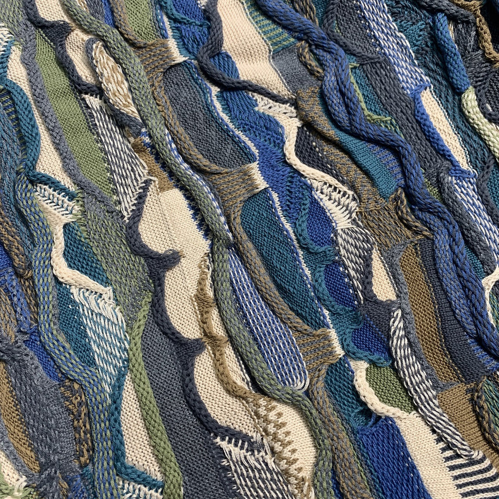 vintage Hirata and Hongfeng Heavy Industries bitter gourd pattern jacquard three-dimensional wave retro pullover sweater