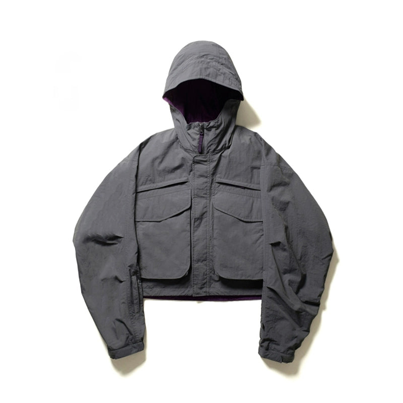 Japanese Outdoor Functional Multi-Pocket Cropped Hooded Jacket Jacket
