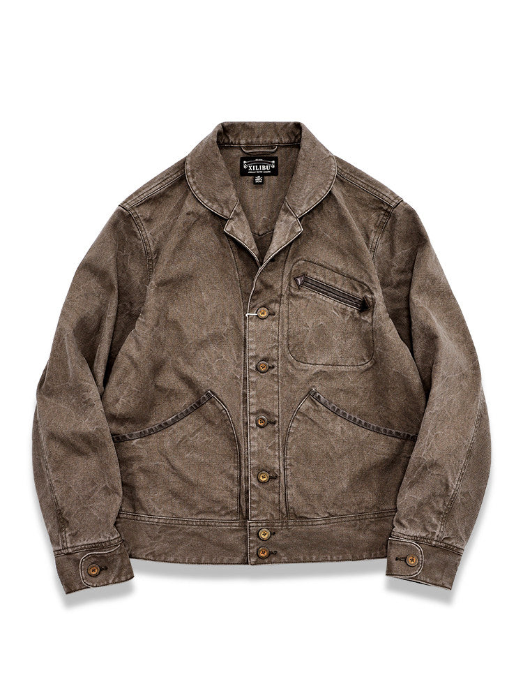 Vintage Distressed Patchwork Blazer – Deconstructed Retro Workwear Jacket for Men – Japanese vintage | yamalin clothes | Yamalinclothes