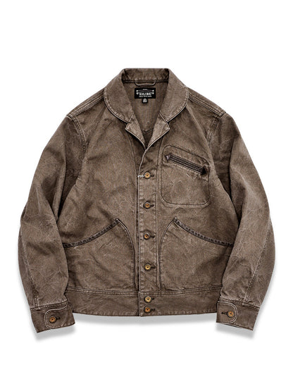 Vintage Distressed Patchwork Blazer – Deconstructed Retro Workwear Jacket for Men – Japanese vintage | yamalin clothes | Yamalinclothes