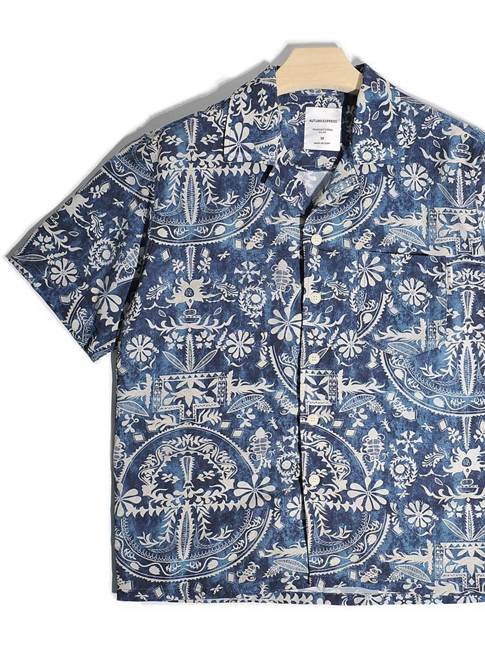 Thai Hong Kong style Aloha bohemian Aramco Ka Ji Cuban collar Hawaiian floral beach short sleeve floral shirt