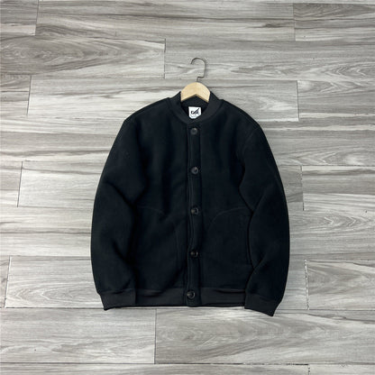 Fleece Lambswool Baseball Collar Jacket – Windproof Loose Unisex – Coats Jackets | japanese streetwear | vintage workwear | unisex | Yamalinclothes