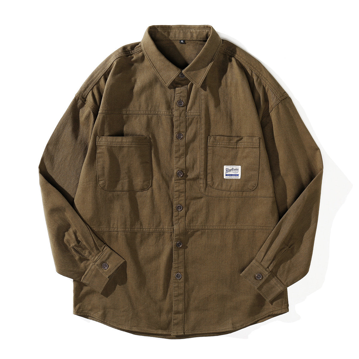 Heavyweight Utility Shirt Jacket – Men's Vintage Loose Long-Sleeve Overshirt