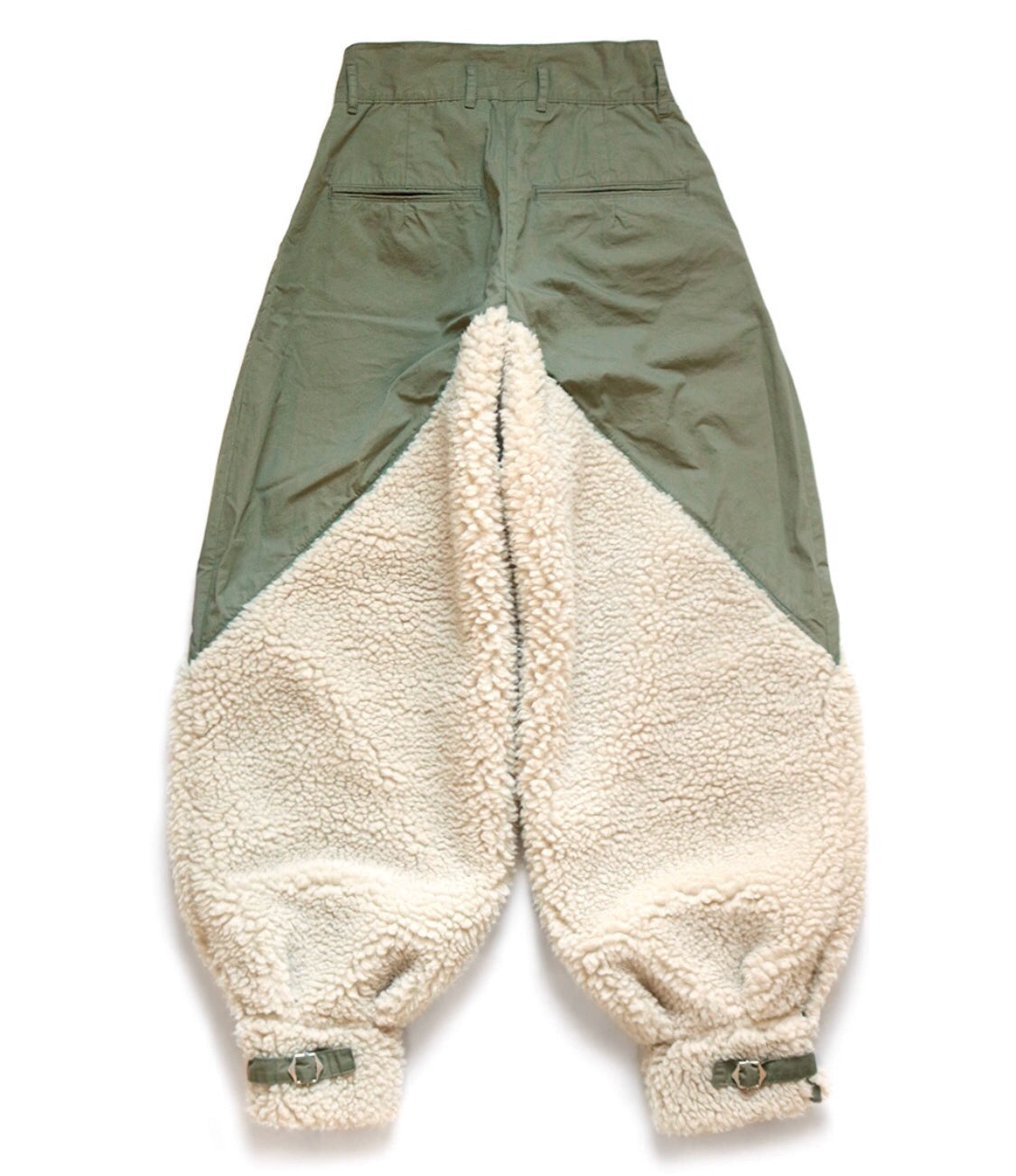 lamb wool stitching Ami khaki tooling military casual trousers