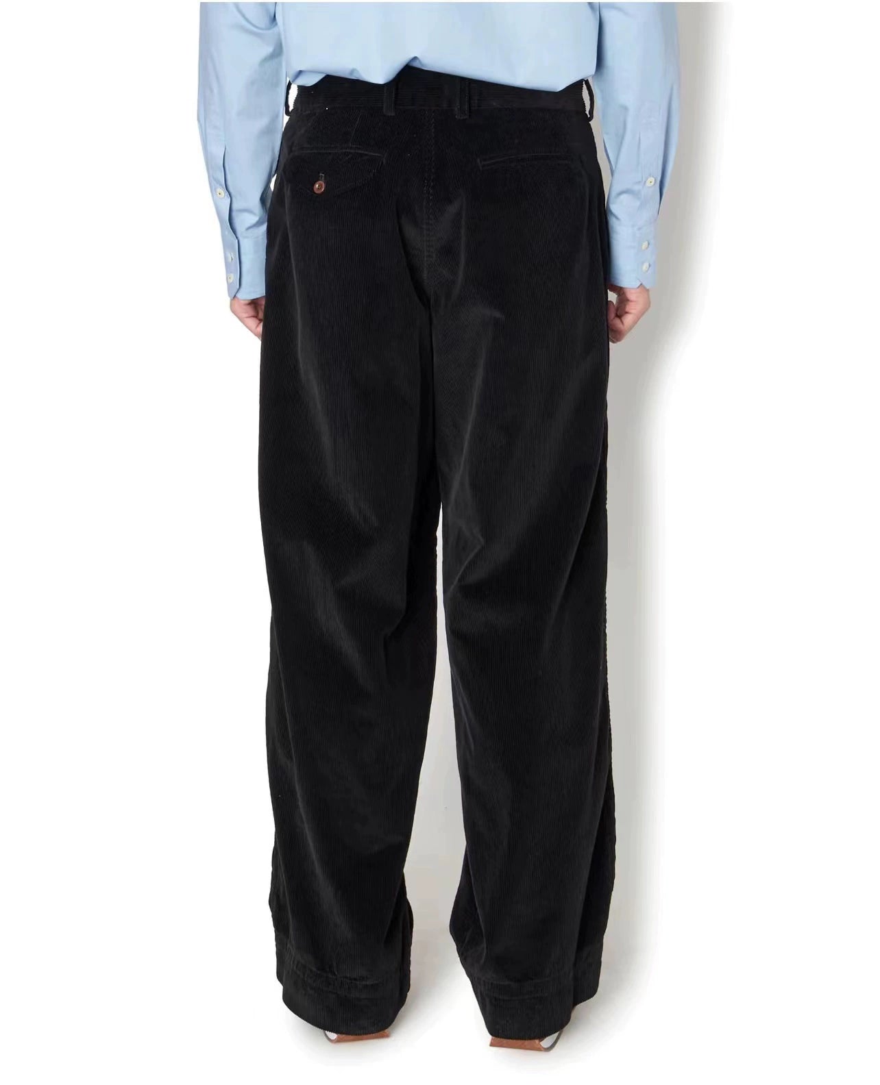 Japanese style two-color casual trendy unisex pure cotton corduroy trousers