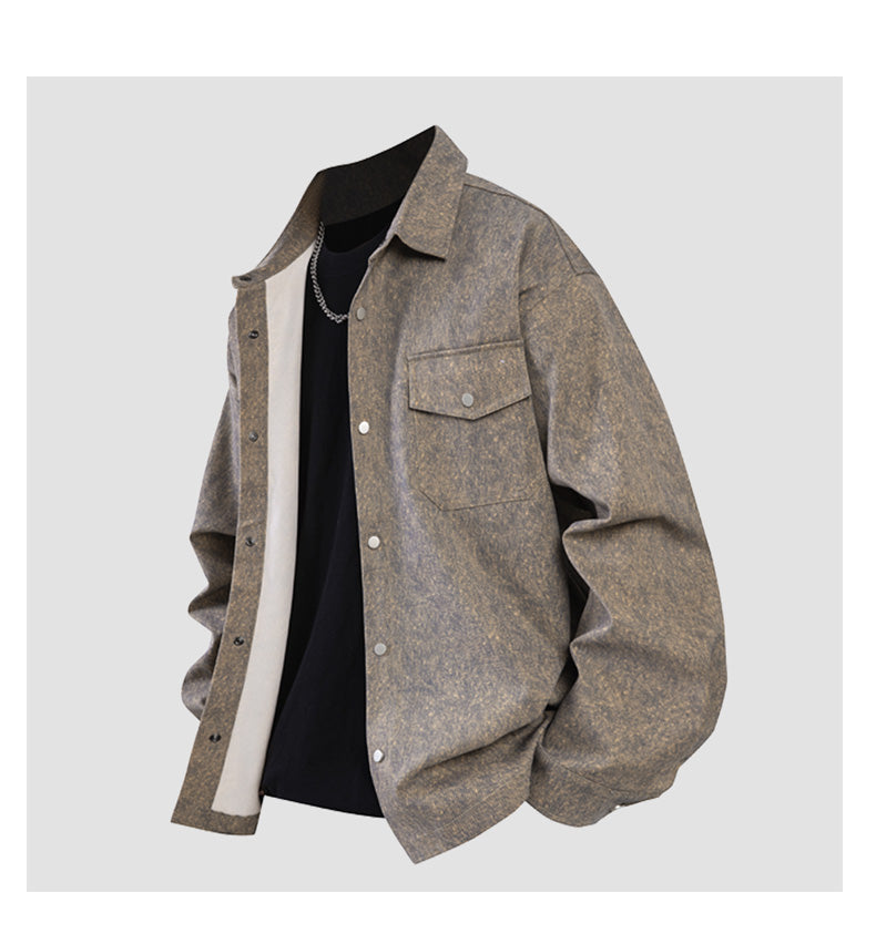 Japanese spring men's shirt casual loose trend all-matching long-sleeved shirt