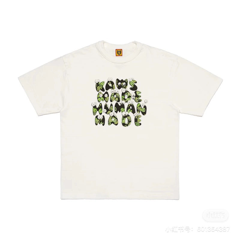 Japanese slub cotton heavy short sleeve t-shirt cartoon print summer short tee