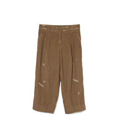 Japanese two-tone casual trend distressed unisex loose corduroy pants