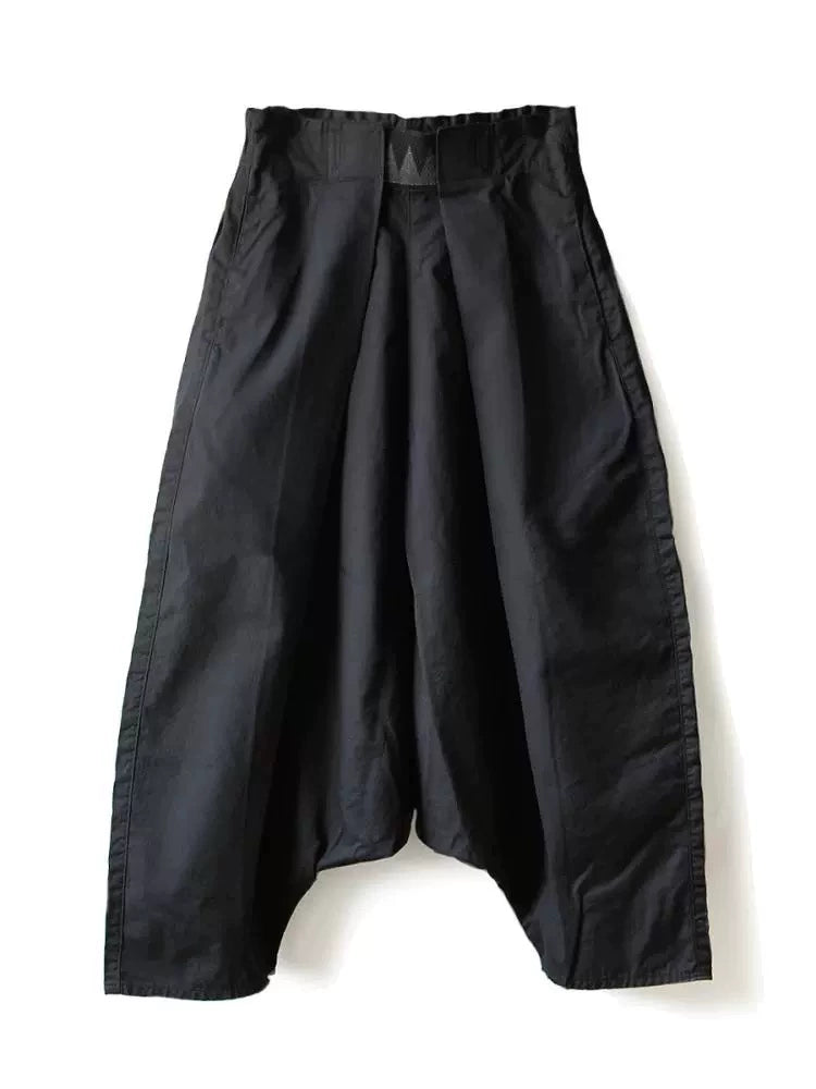 pleated elasticated waistband Cotton low-end trend men's and women's loose casual wide-leg pants