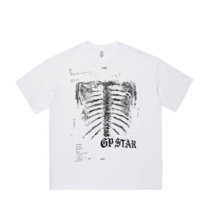 American Printed Short Sleeve Cotton Shirt – Loose Fit Hip-Hop Streetwear Tee for Men – Japanese vintage | yamalin clothes | Yamalinclothes