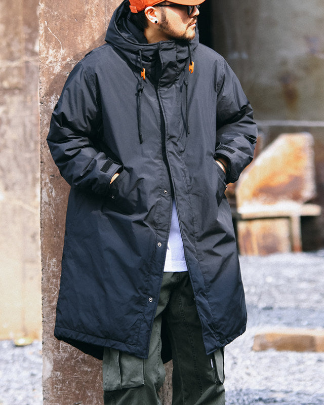 Japanese Retro Swallowtail White Duck Down Hooded Jacket – Mid-Length Unisex Winter
