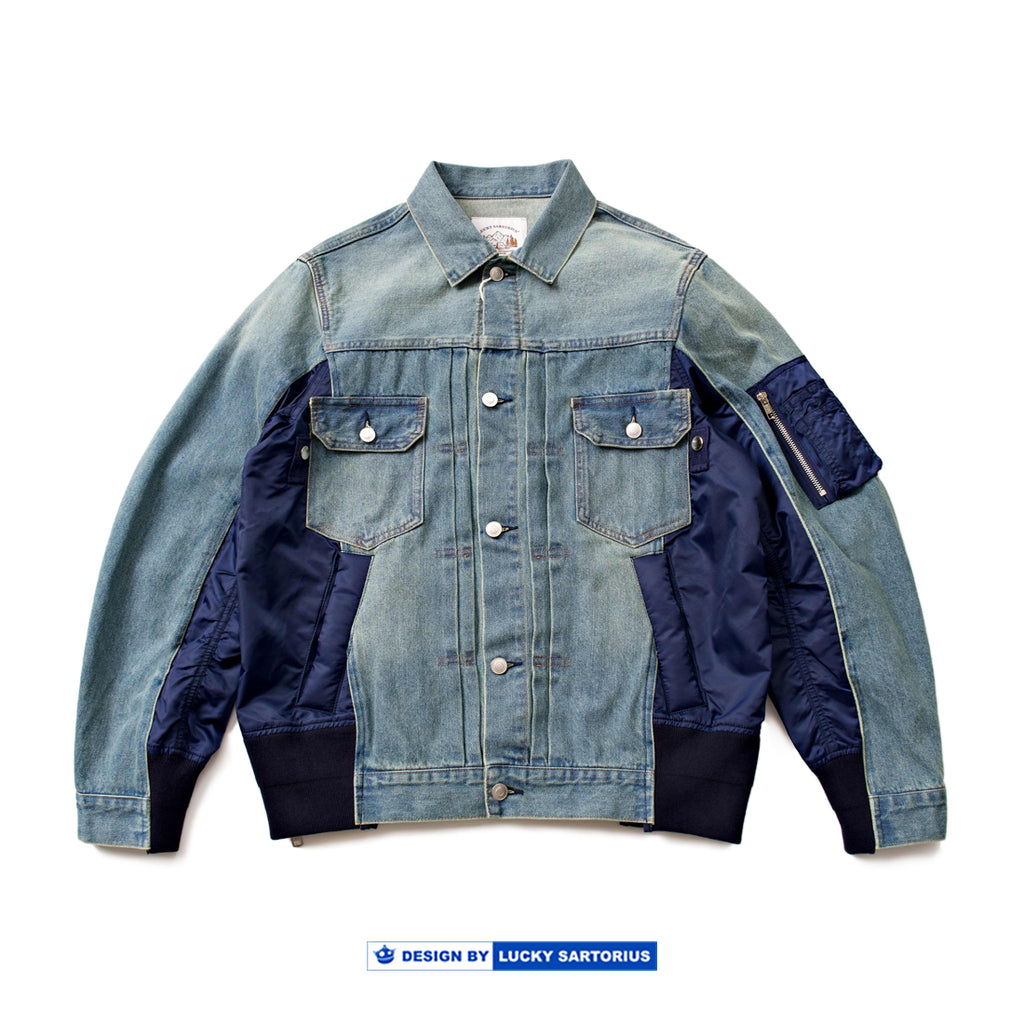 Individual, three-dimensional tailoring, multi-material stitching, deconstructed loose denim jackets, youth men's and women's outerwear, and trendy tops
