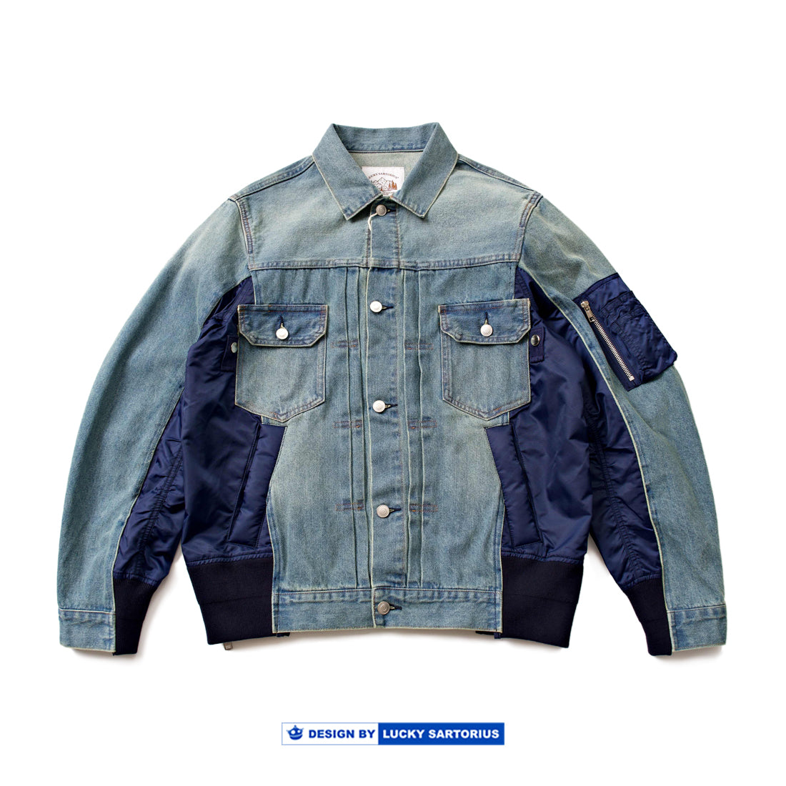 Individual, three-dimensional tailoring, multi-material stitching, deconstructed loose denim jackets, youth men's and women's outerwear, and trendy tops