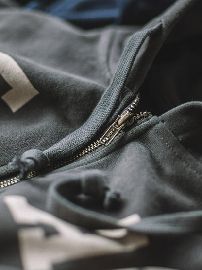 Heavy Zip Hoodie – American Retro Military Print Workwear Thickened Unisex – hoodie | japanese streetwear | vintage workwear | unisex | Yamalinclothes