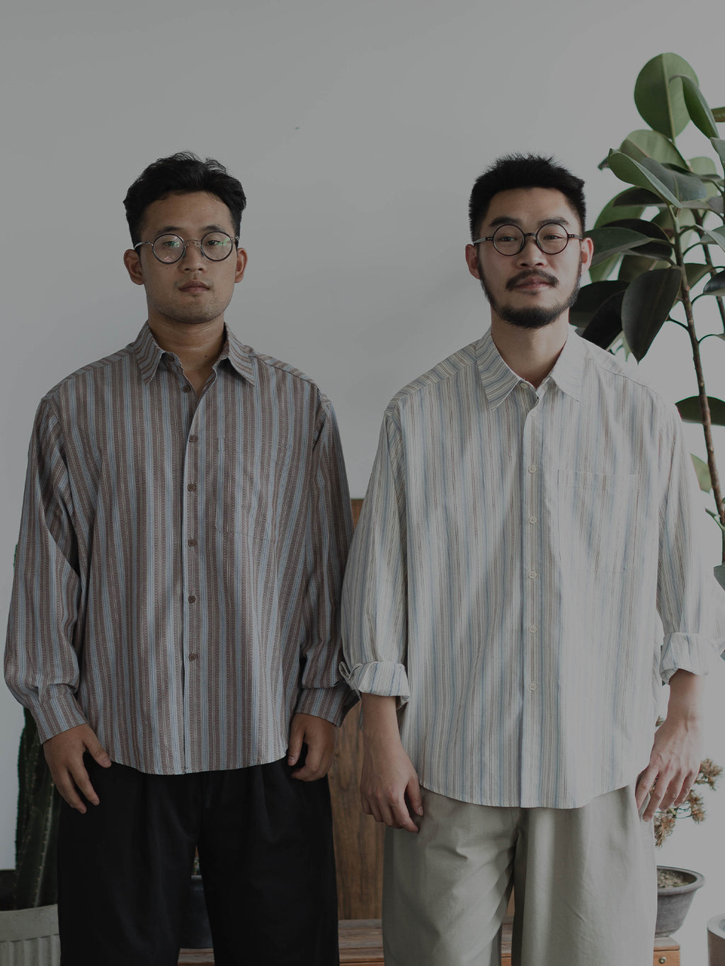 spring striped shirts, men's and women's long-sleeved Japanese retro design shirts, niche Hong Kong style casual trend