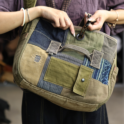 صناعة ثقيلة، قماش سميك، وصلات قماش بايجيا، حقيبة كتف واحدة، حقيبة كروس، حقيبة بائع جرائد، حقيبة كاجوال للرجال والنساء 8700