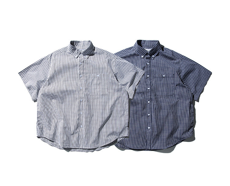 Japanese cityboy plaid lapel short-sleeved shirt boys Korean commuter silhouette trendy brand shirt