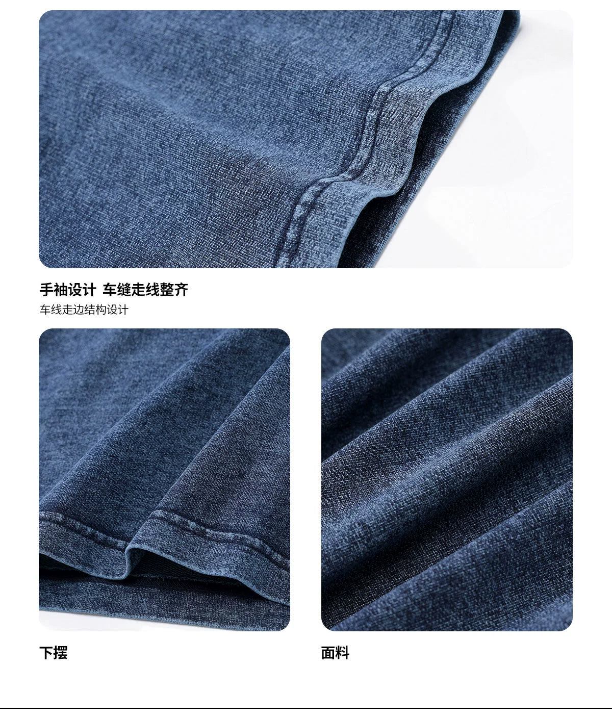 drape 250g terry knit polo shirt summer thin American lapel denim short sleeve T-shirt men