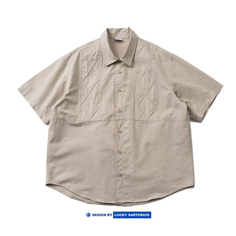 Japanese retro embroidery ethnic loose short-sleeved shirt