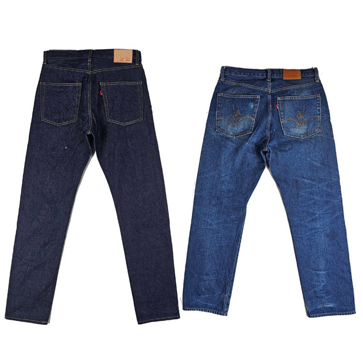 replica   Indigo rope dyed white ears cattle jeans