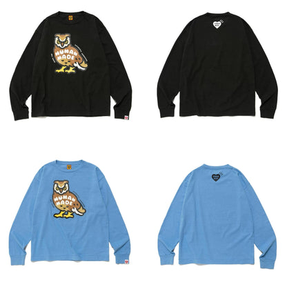 Japanese cartoon animal print heavy print long sleeve T-shirt bottom shirt T-shirt