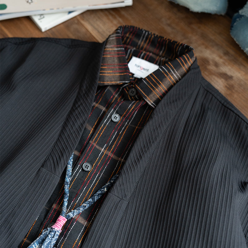 Japanese loose casual plain new high-drape fabric robe jacket jacket lazy style retro men's and women's tops