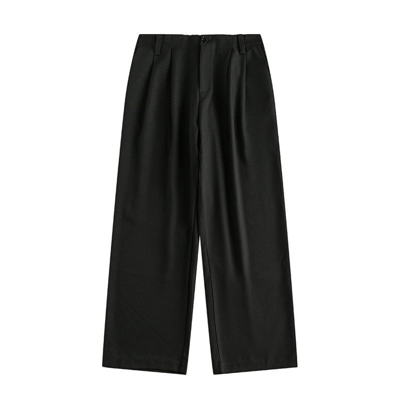 Japanese Retro Double Pleated Wide-Leg Suit Pants – Oversized Unisex Slacks