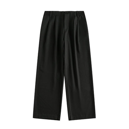 Japanese Retro Double Pleated Wide-Leg Suit Pants – Oversized Unisex Slacks