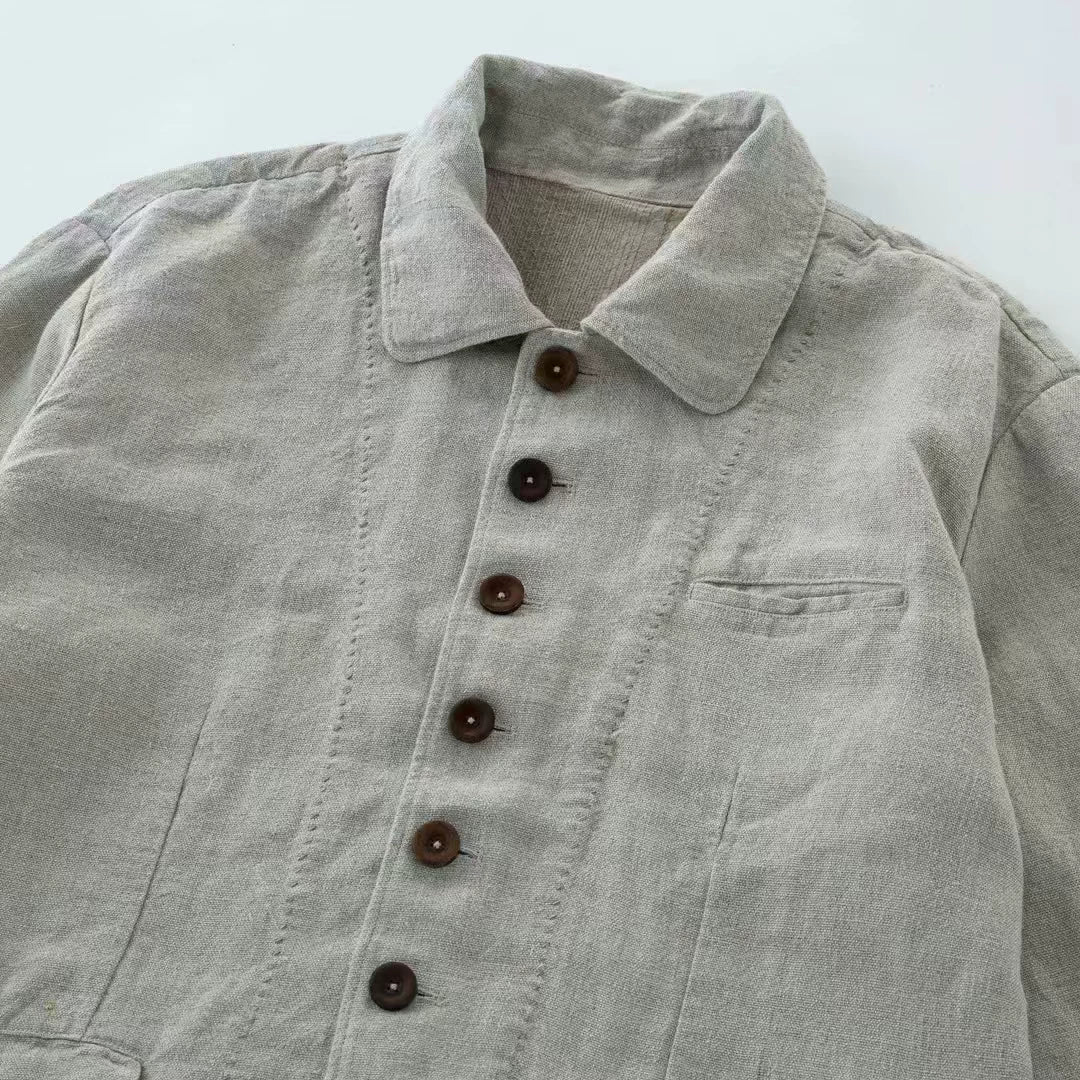 Textured linen suit jacket | Japanese vintage | yamalin clothes | Yamalinclothes