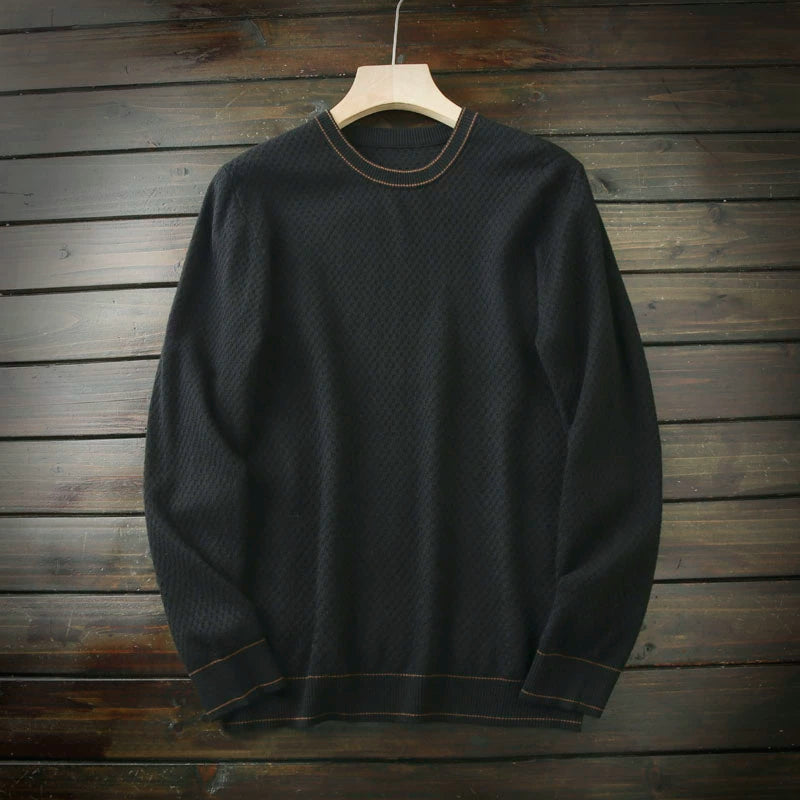 A small amount of goodies! Wool blend! Foreign trade tail goods men's autumn and winter round neck jacquard base knitwear sweater