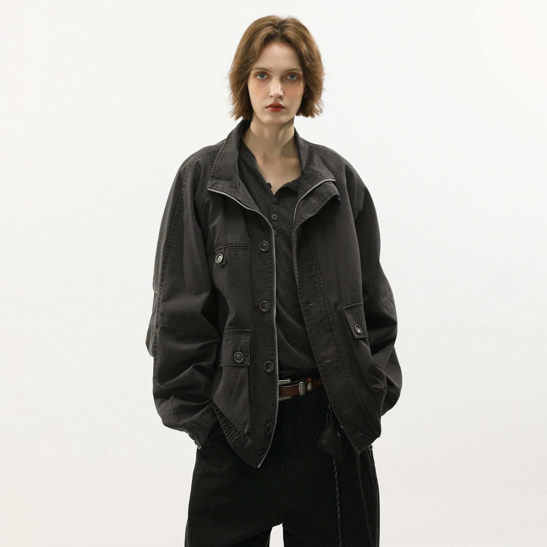 Vintage Bahn-Style Cargo Jacket – Worn Harrington Design (Unisex)