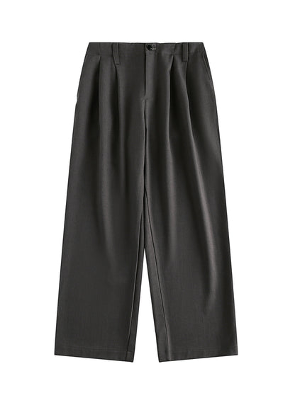 Japanese Retro Double Pleated Wide-Leg Suit Pants – Oversized Unisex Slacks